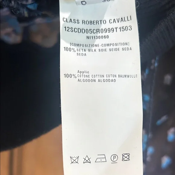 Roberto Cavalli Black and Blue Patterned Blouse - Picture 6 of 7